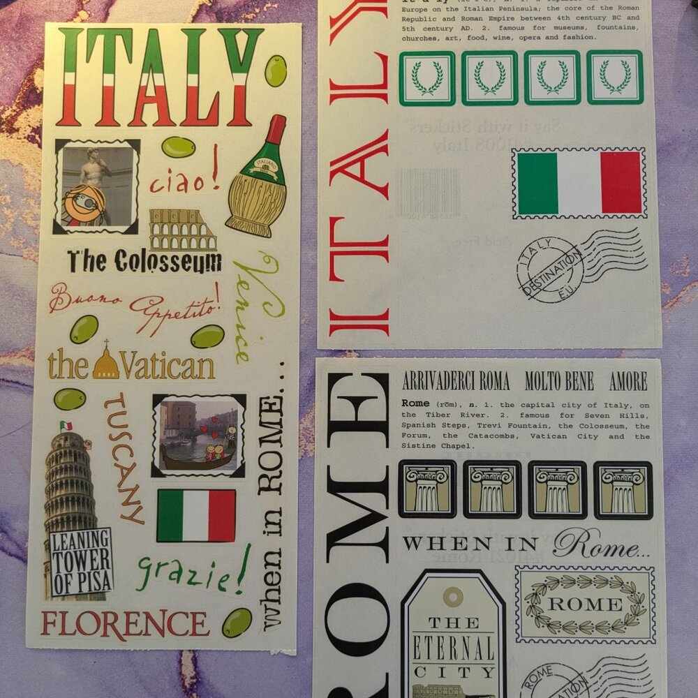 Italy Scrapbook Stickers